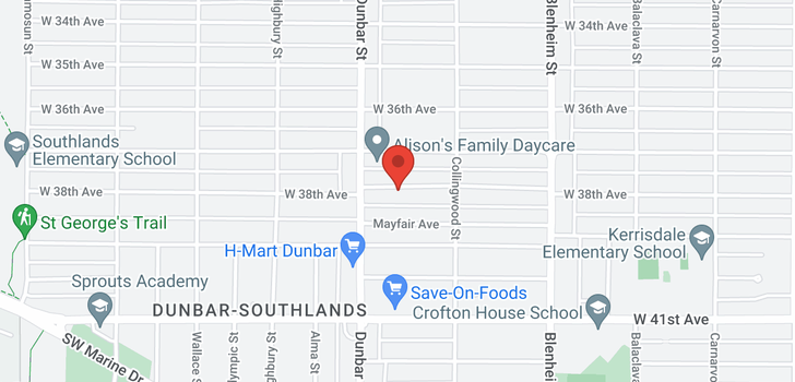 map of 3568 W 38TH AVENUE